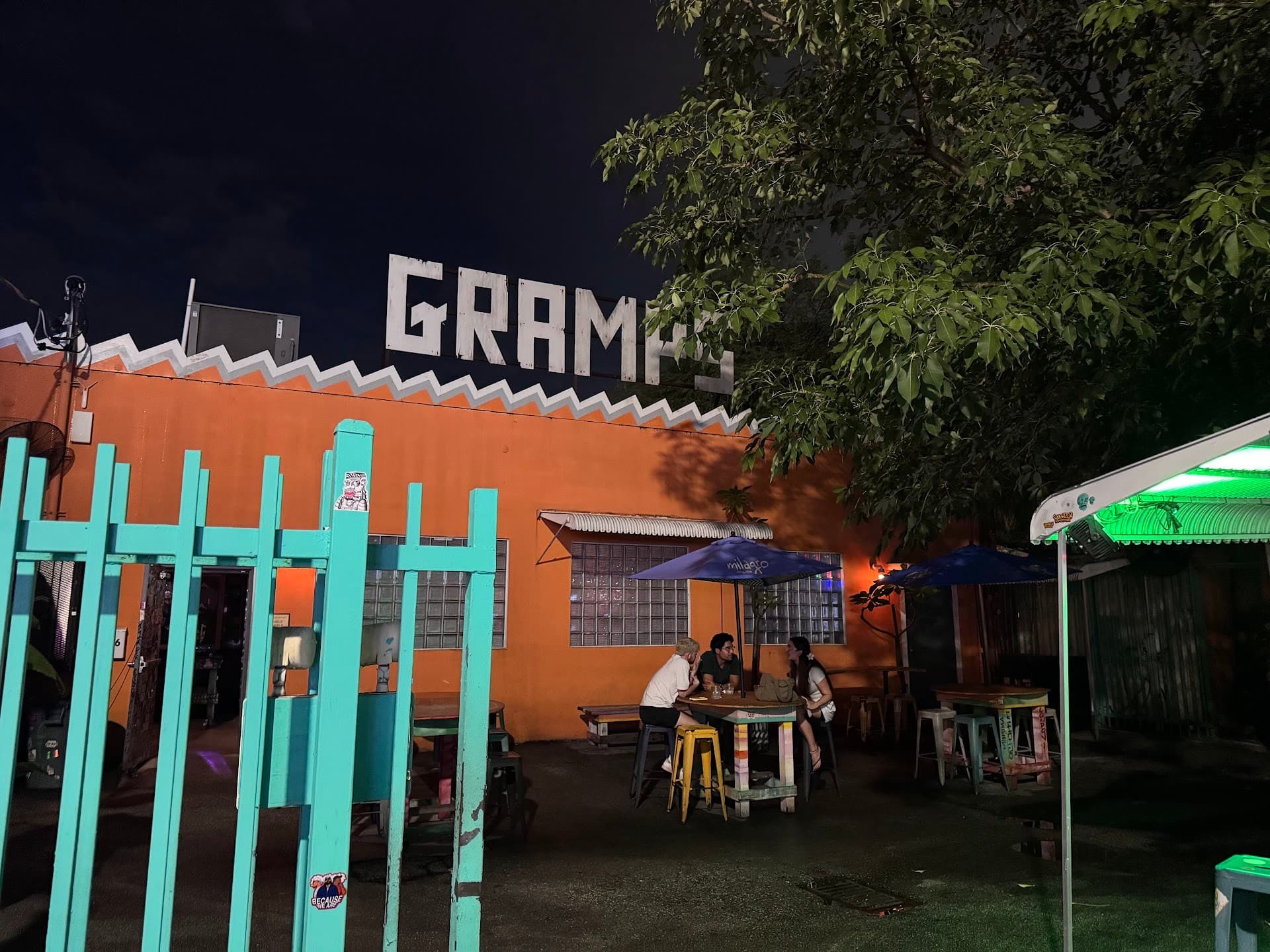 Exterior view of Gramps in Miami at night