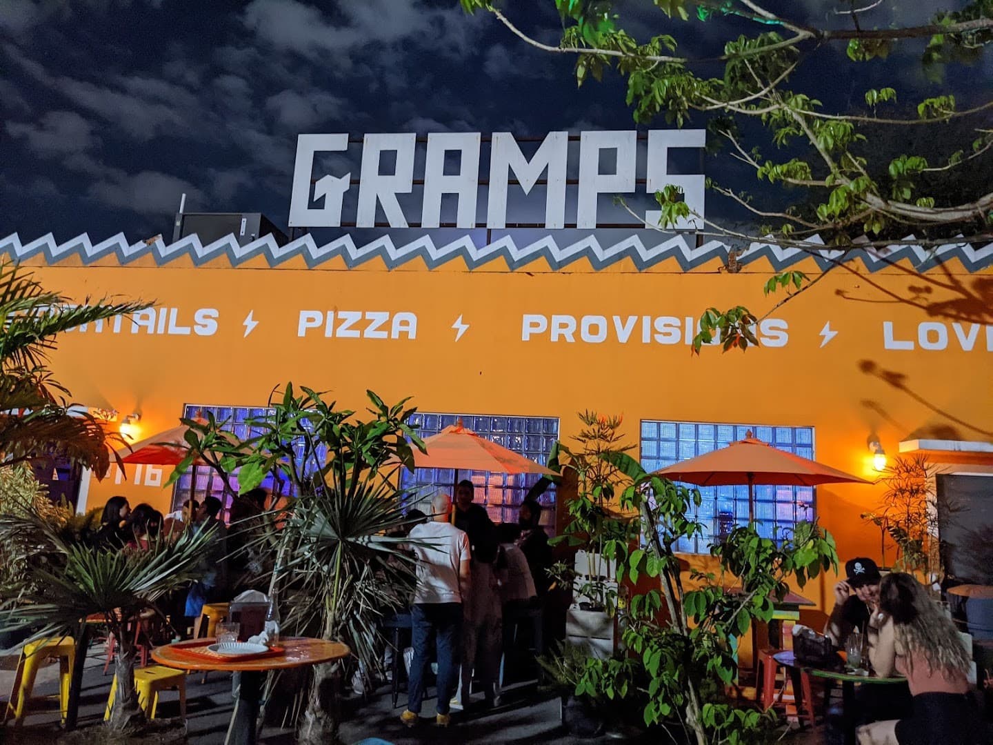 Gramps bar exterior at night in Miami
