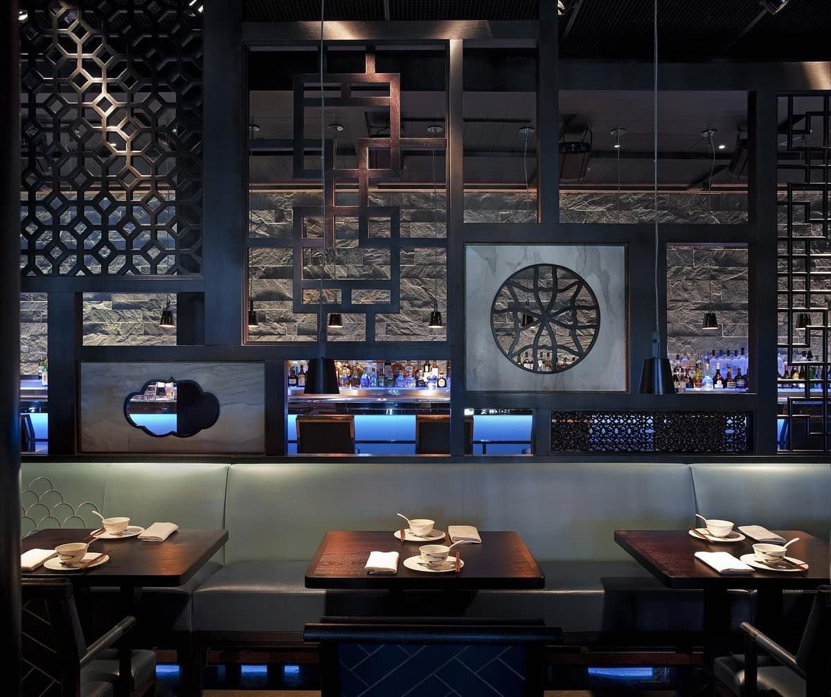 Elegant interior of Hakkasan Miami Beach restaurant
