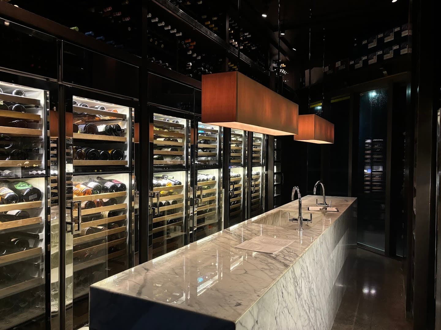 Hakkasan Miami wine storage and bar area