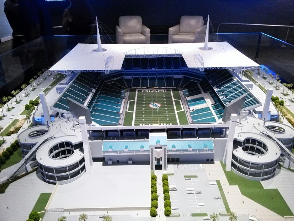 Model of Hard Rock Stadium in Miami Gardens
