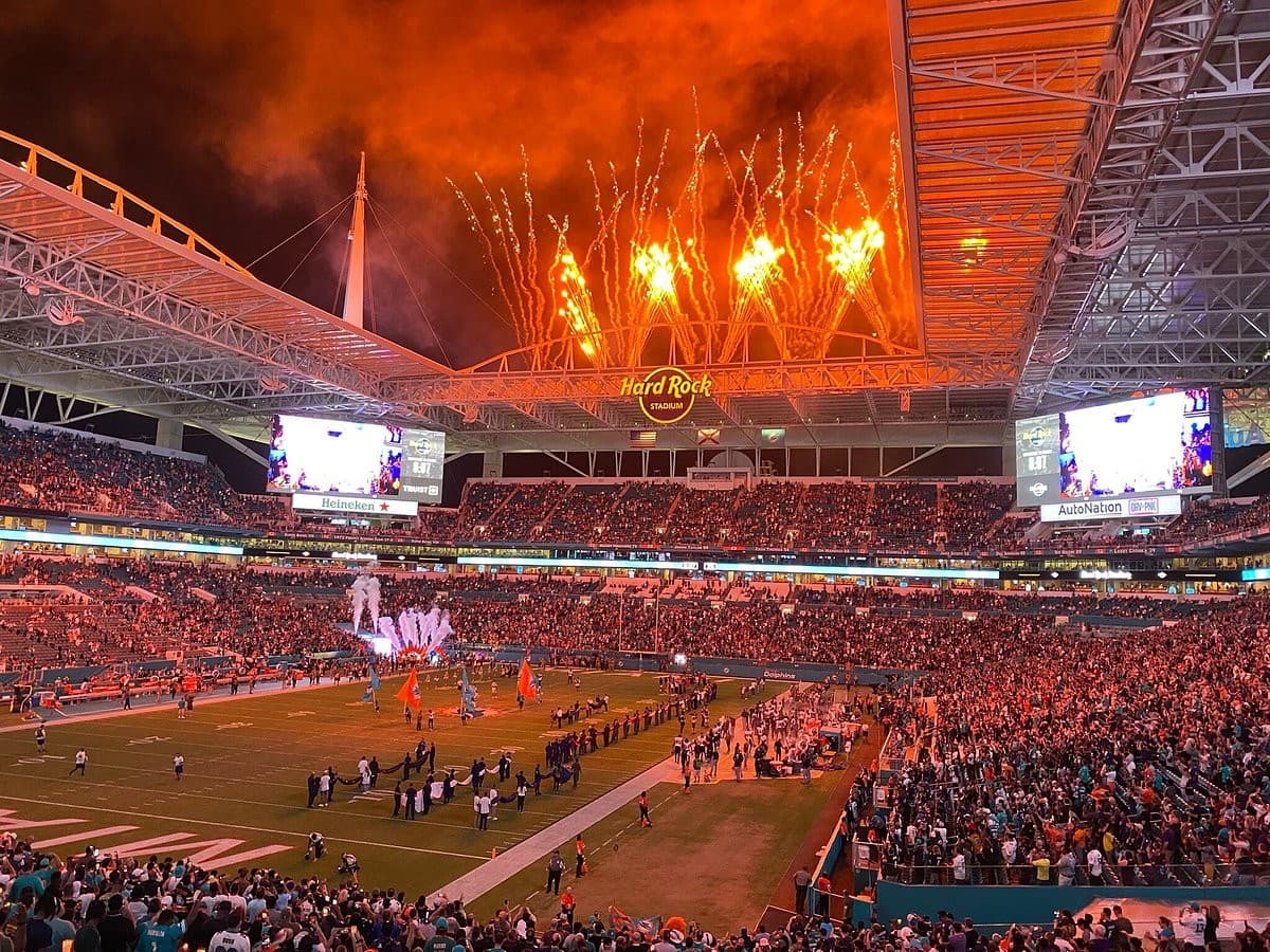 Hard Rock Stadium fireworks display in Miami Gardens