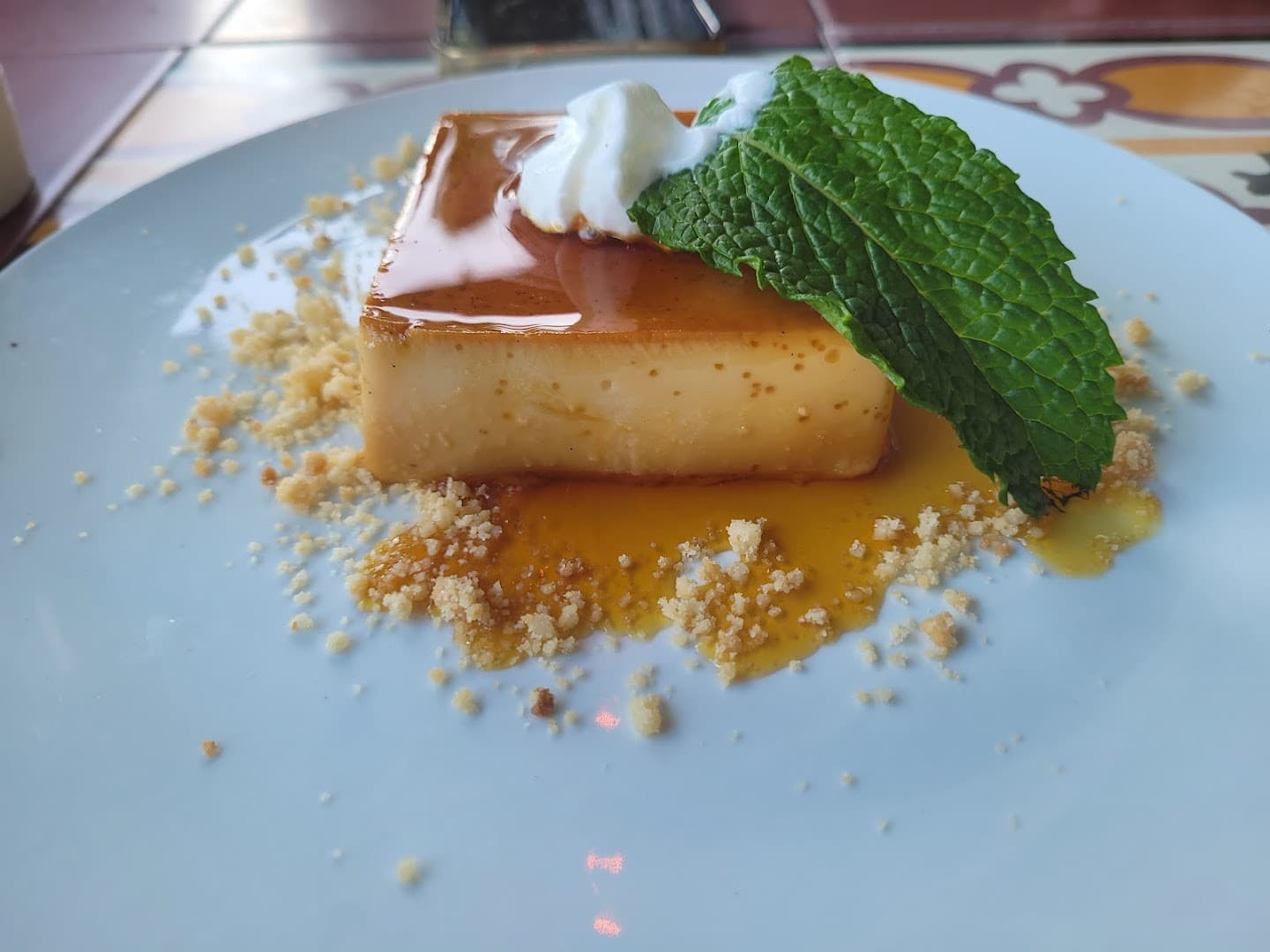 Delicious flan dessert at Havana 1957 in Miami Beach