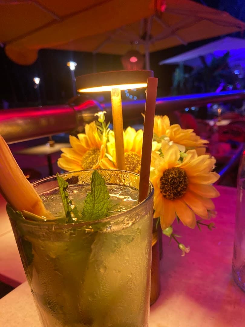 Cocktail and decor at Havana Beach Restaurant in Miami Beach