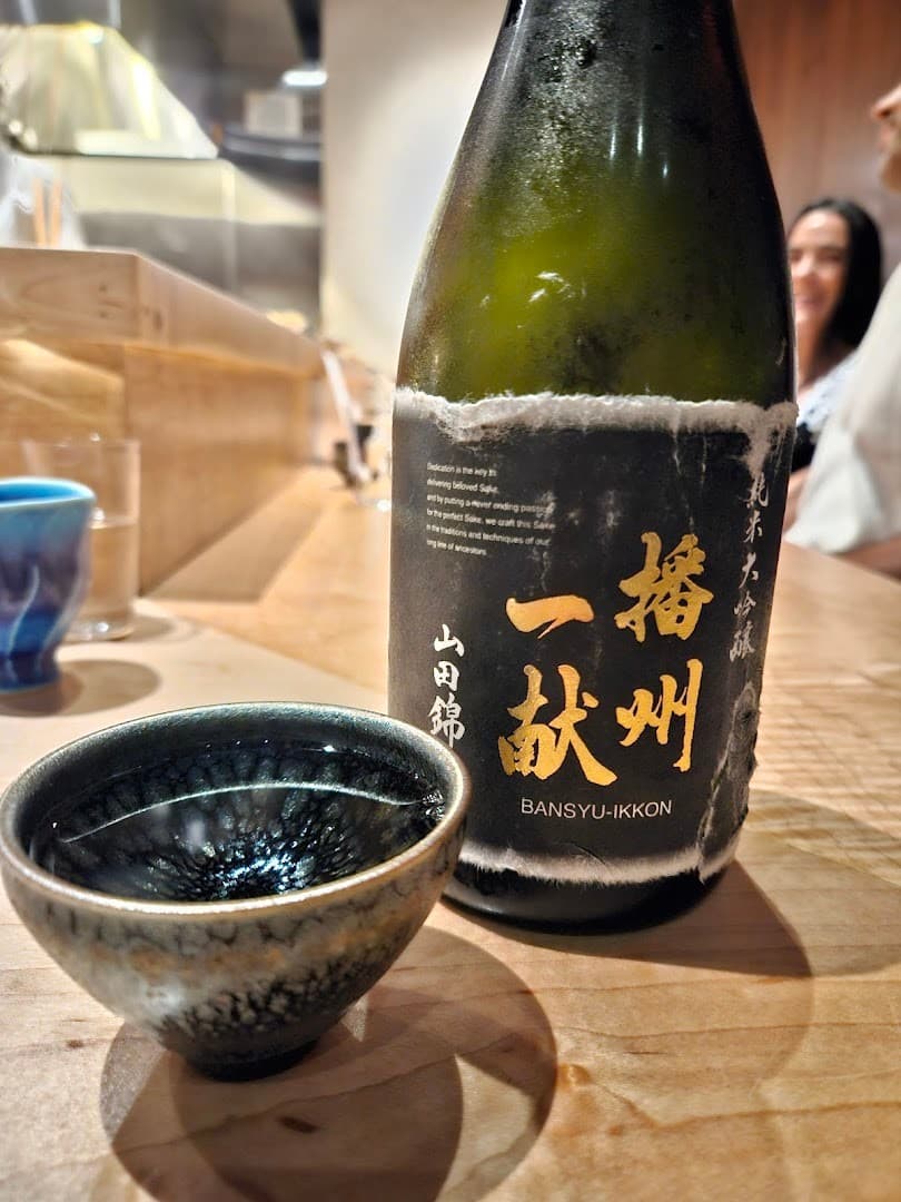 Sake and cup at Hiden restaurant in Miami