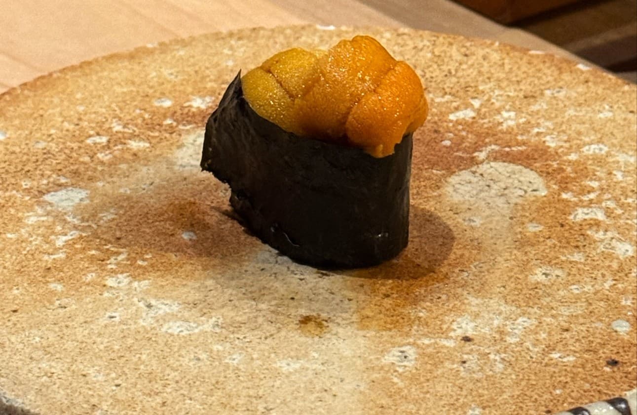 Uni sushi at Hiden restaurant in Miami