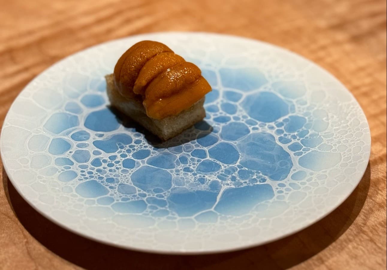 Uni sushi at Hiden restaurant in Miami