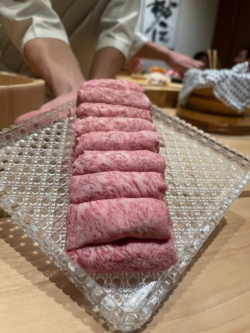 Wagyu sushi at Hiden restaurant in Miami