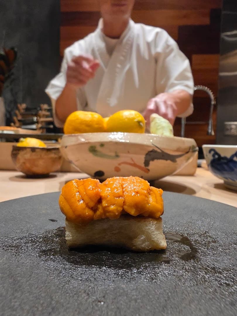 Uni sushi at Hiden restaurant in Miami