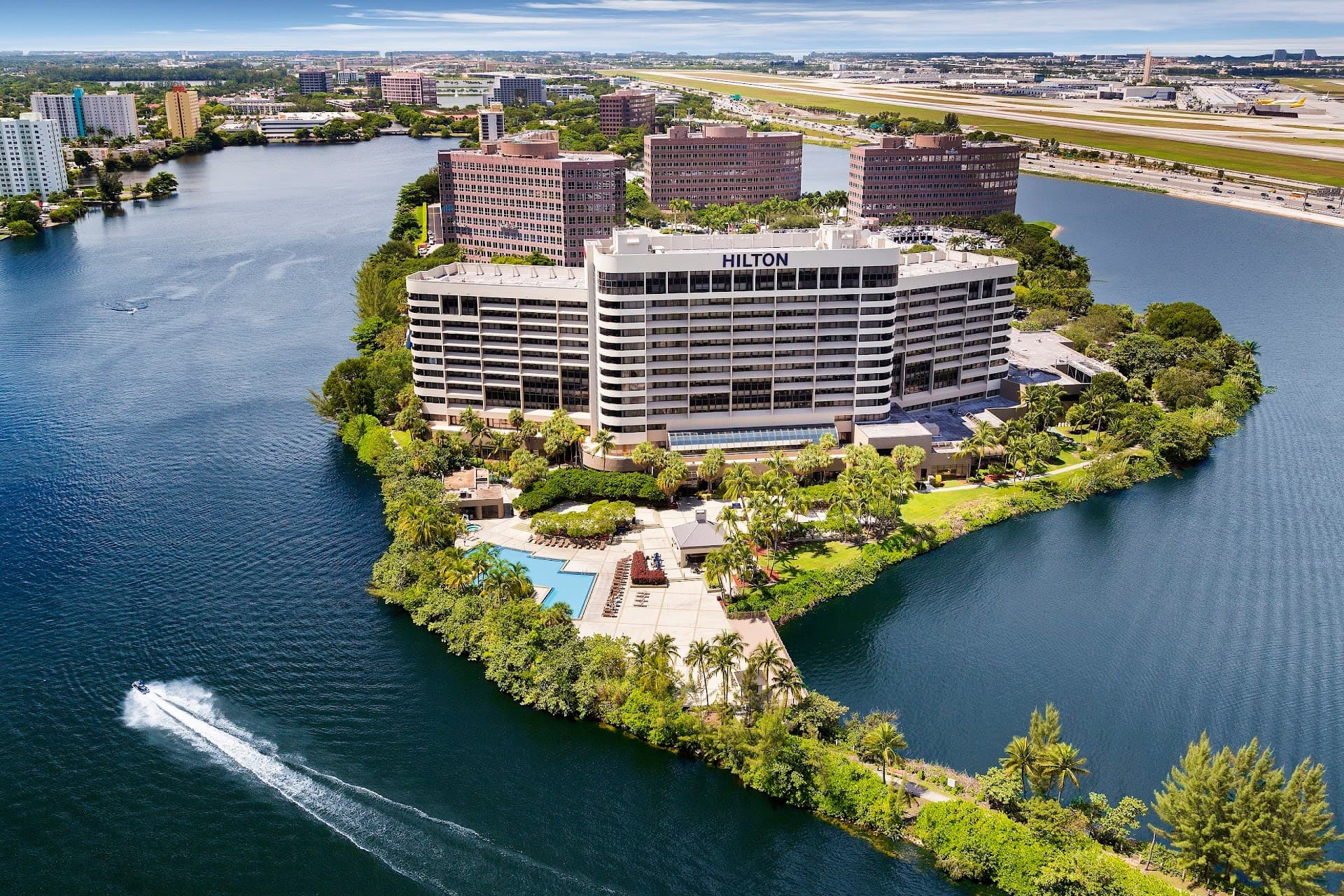 Hilton Miami Airport Blue Lagoon hotel view