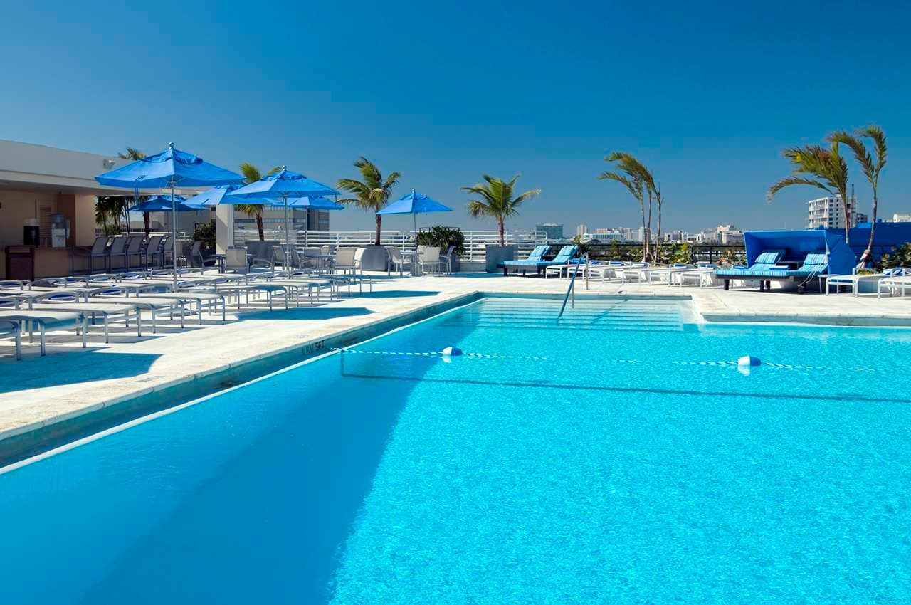 Pool area at Hilton Miami Downtown in Miami