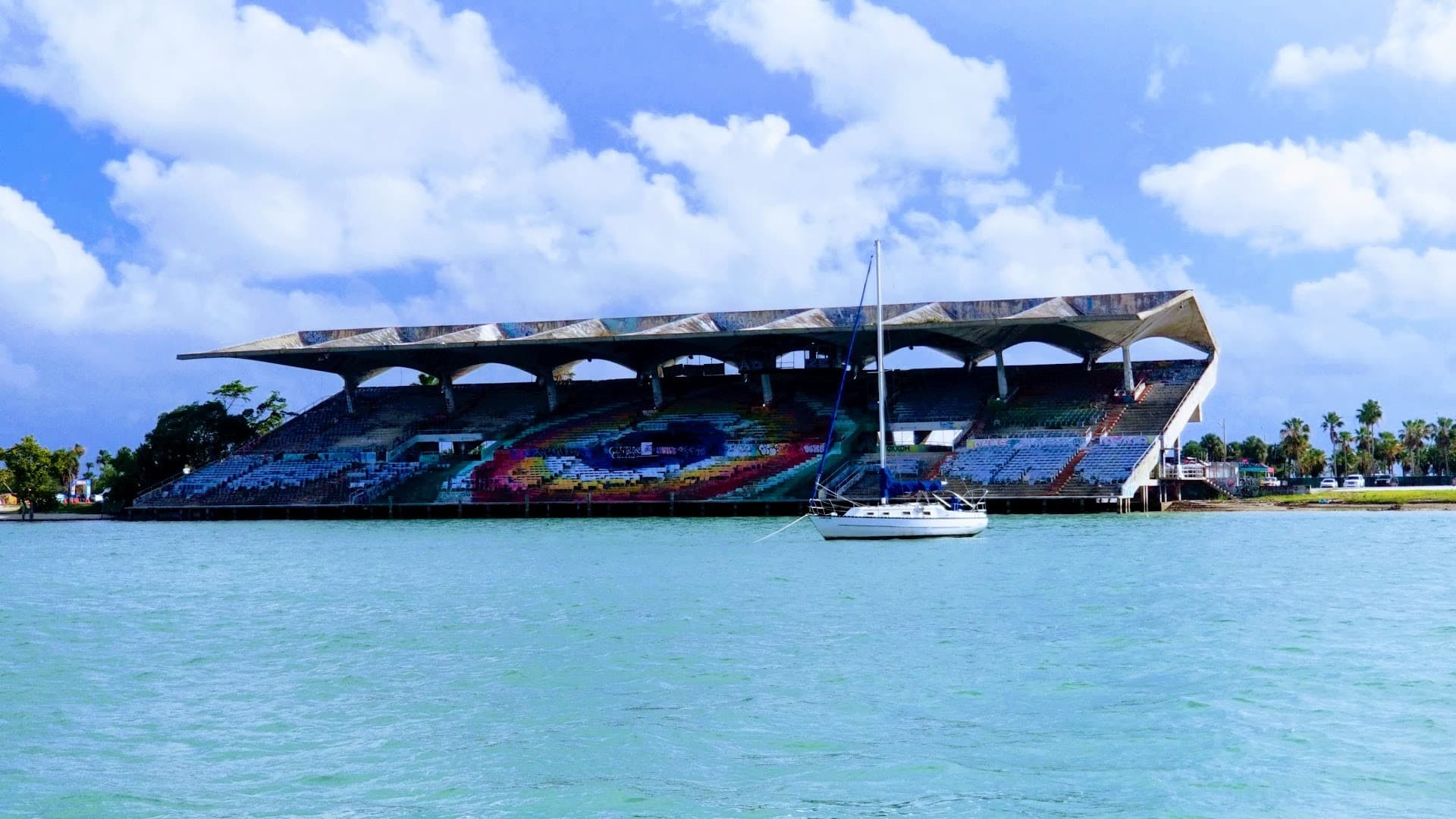 Historic Virginia Key Beach Park stadium view Miami
