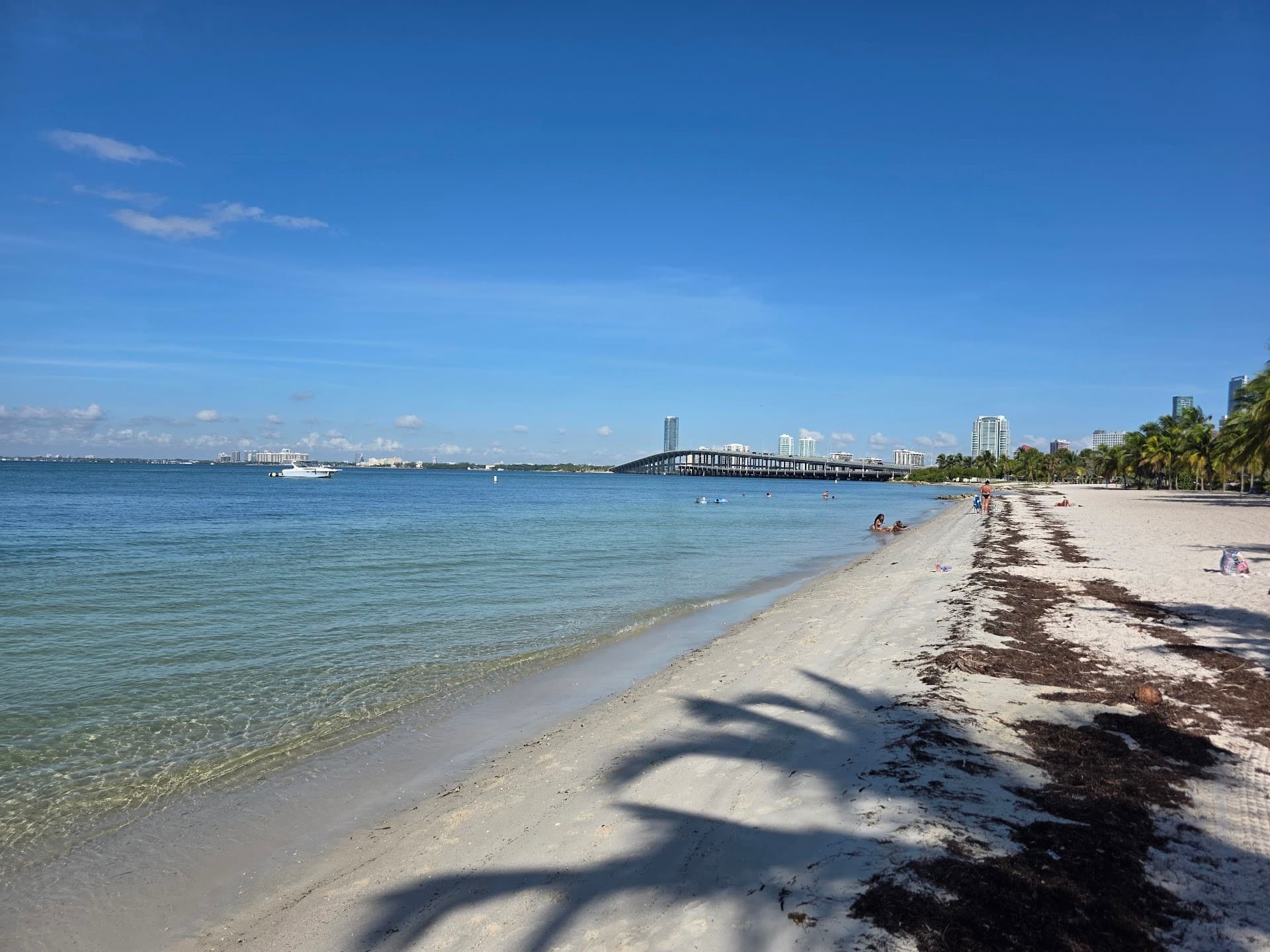 Hobie Island Beach Park view with Rickenbacker Cswy