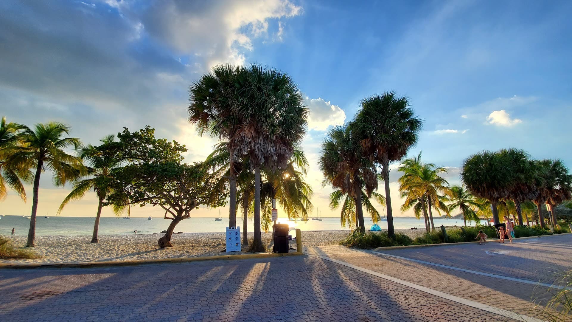 Scenic view of Hobie Island Beach Park at sunset
