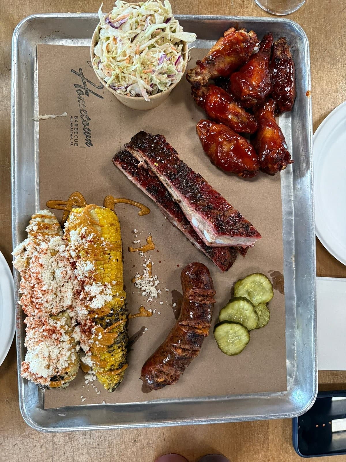 Delicious BBQ platter from Hometown Barbecue in Miami