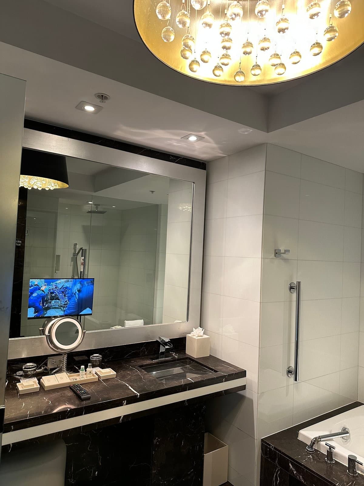Luxurious bathroom at Hotel Beaux Arts, Autograph Collection, 255 Biscayne Blvd Way