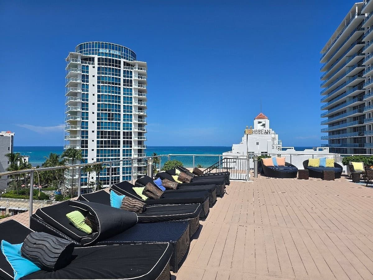 Rooftop view at Hotel Croydon Miami Beach