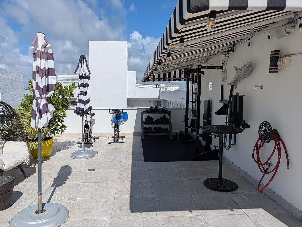 Rooftop area at Hotel Croydon Miami Beach
