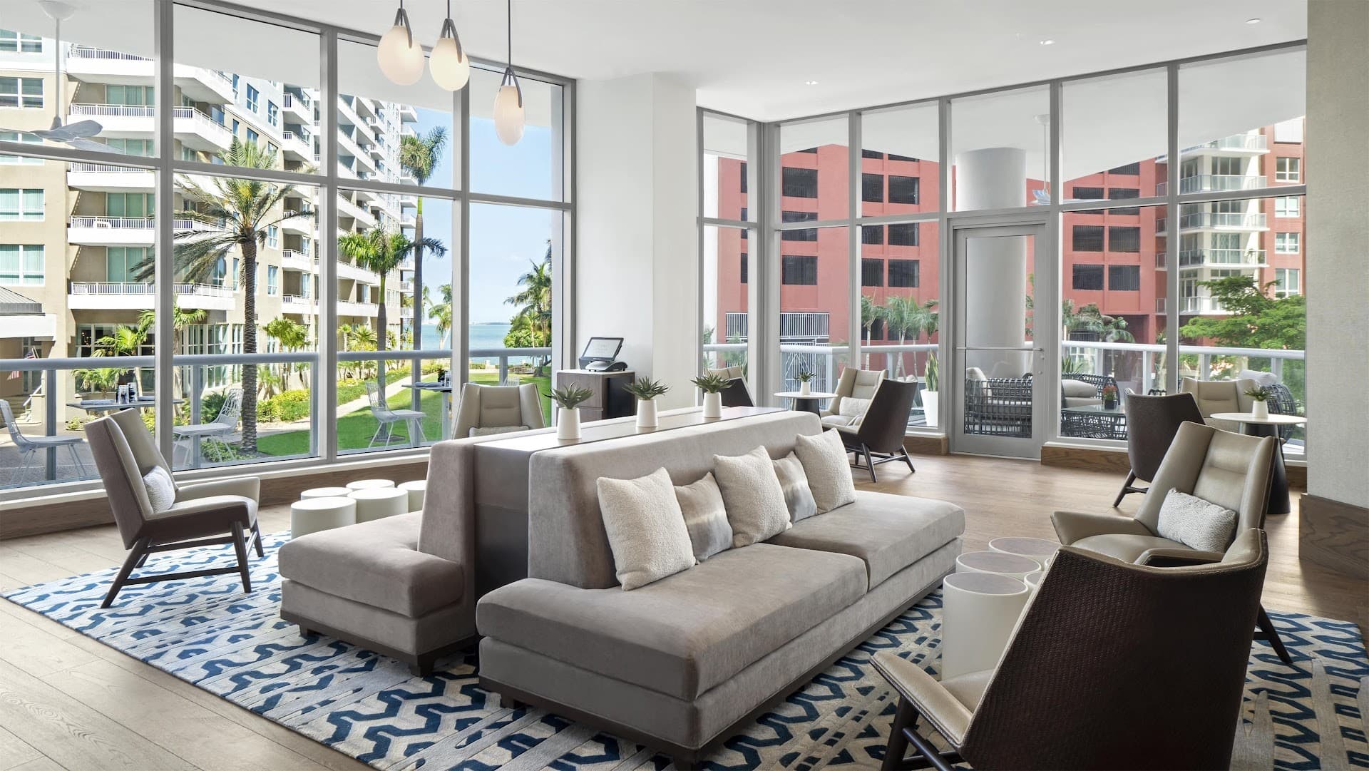 Stylish lobby at Hyatt Centric Brickell Miami