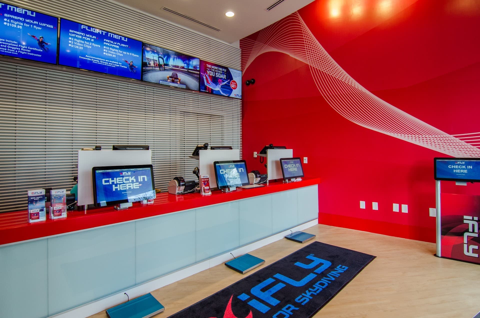 iFLY Indoor Skydiving check-in area in Davie