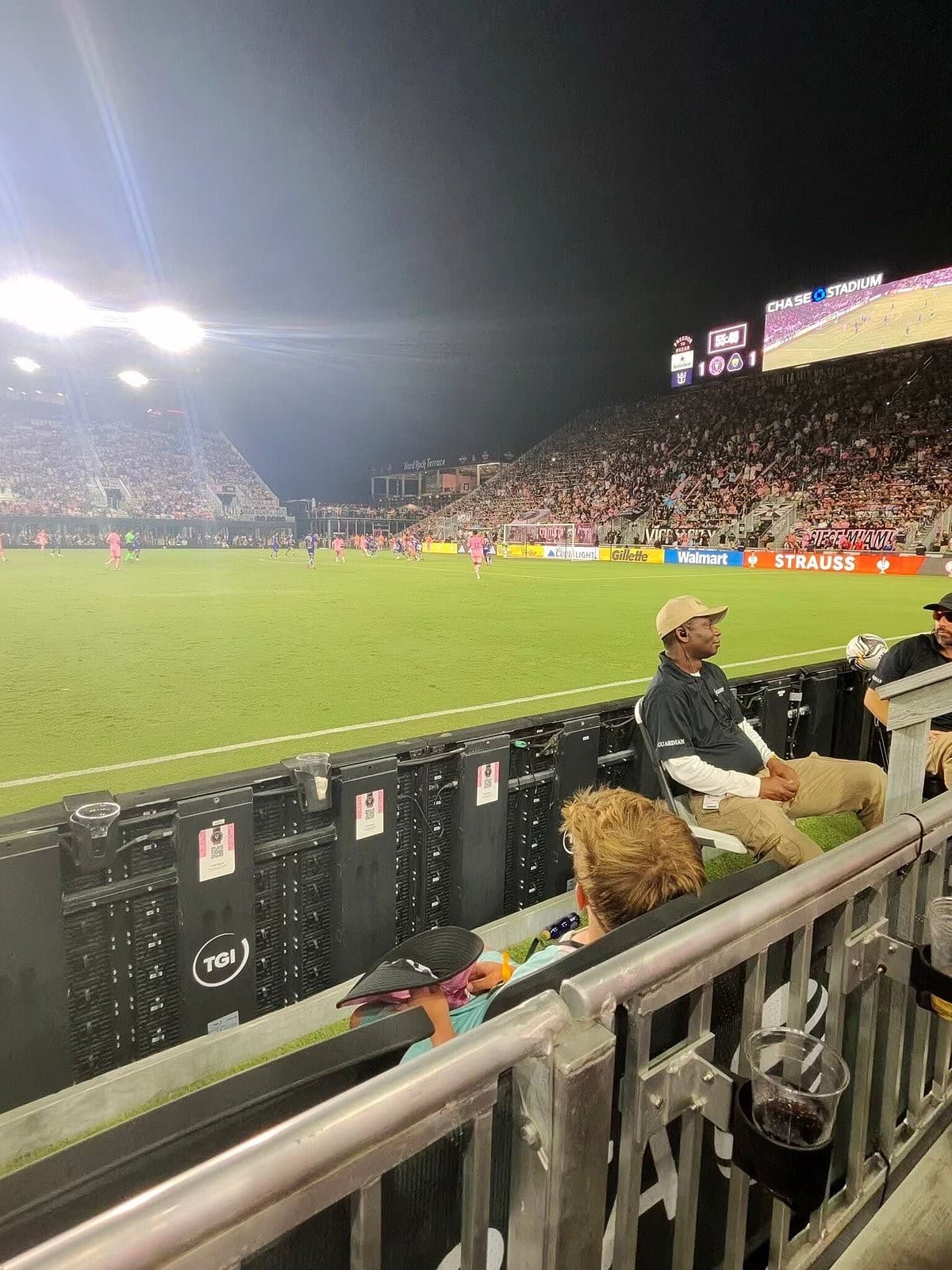 Inter Miami CF Stadium at night with fans in Fort Lauderdale