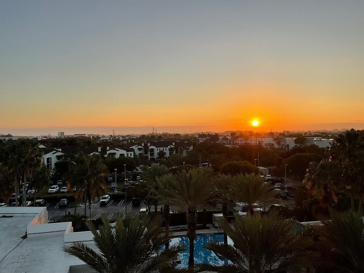 Sunset view from InterContinental at Doral Miami