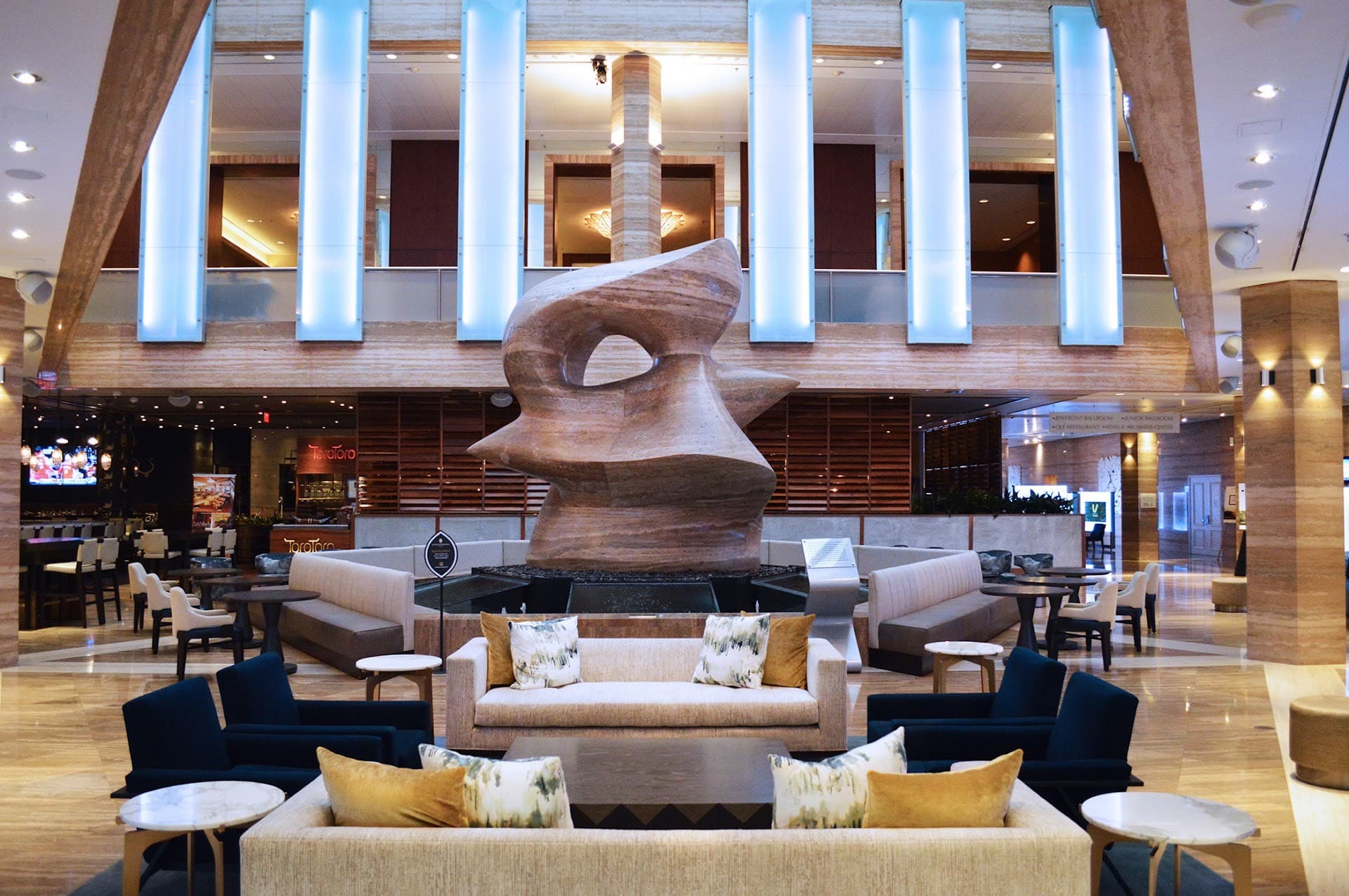 InterContinental Miami luxurious lobby with sculpture
