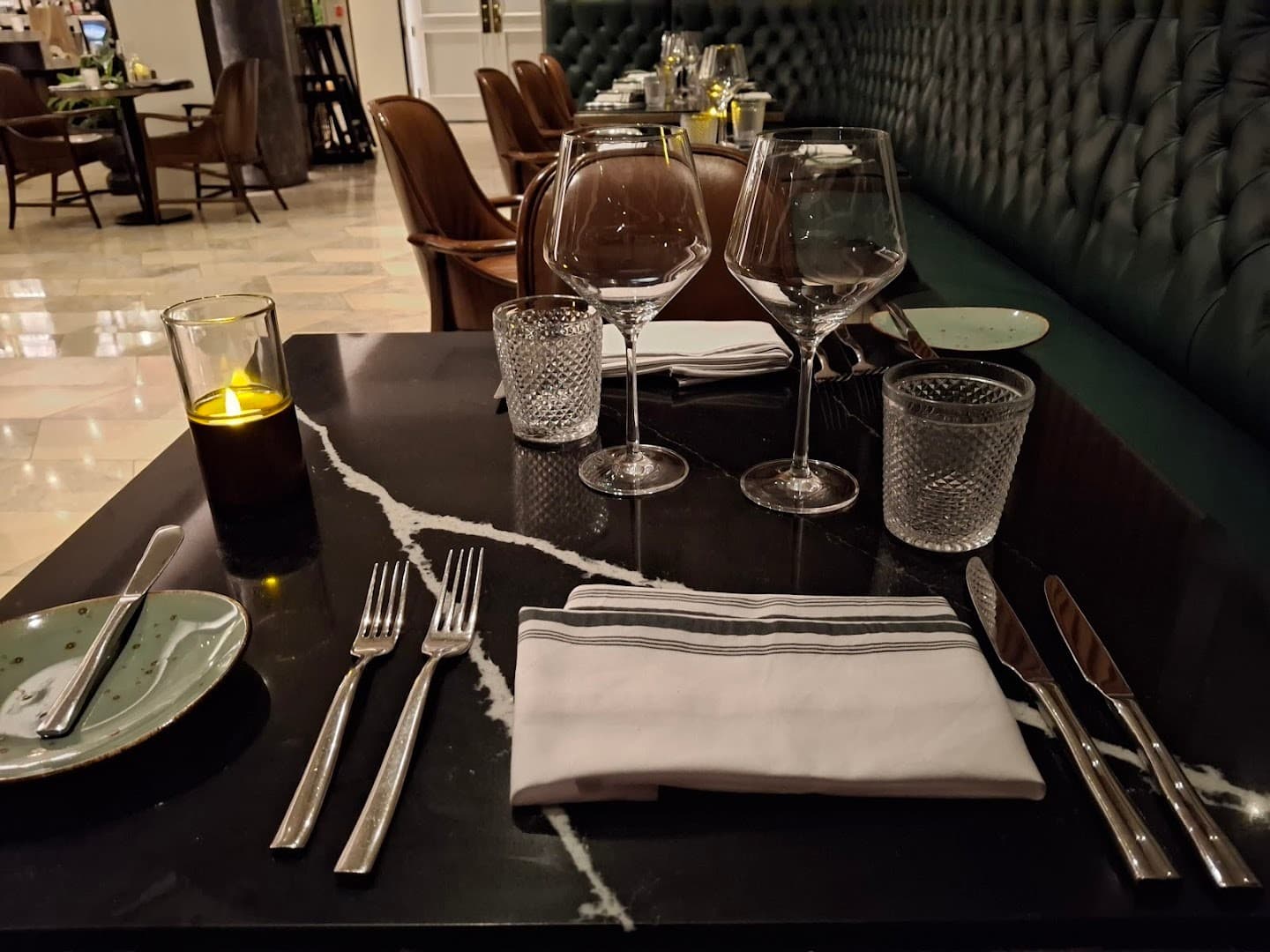Elegant dining setup at Isabelle’s Coconut Grove in Miami