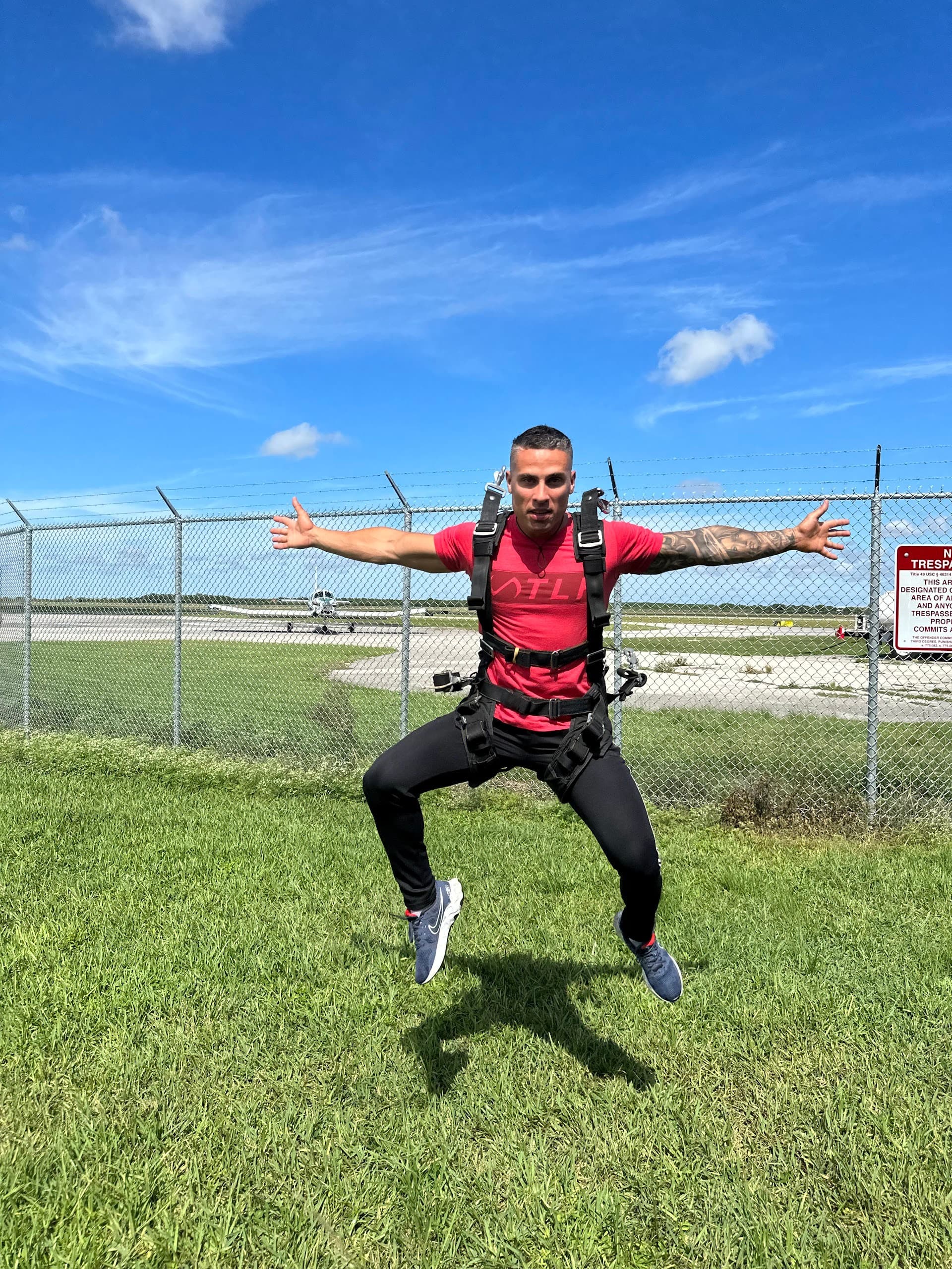 Skydiver preparing for jump at iSkydive Miami in Homestead