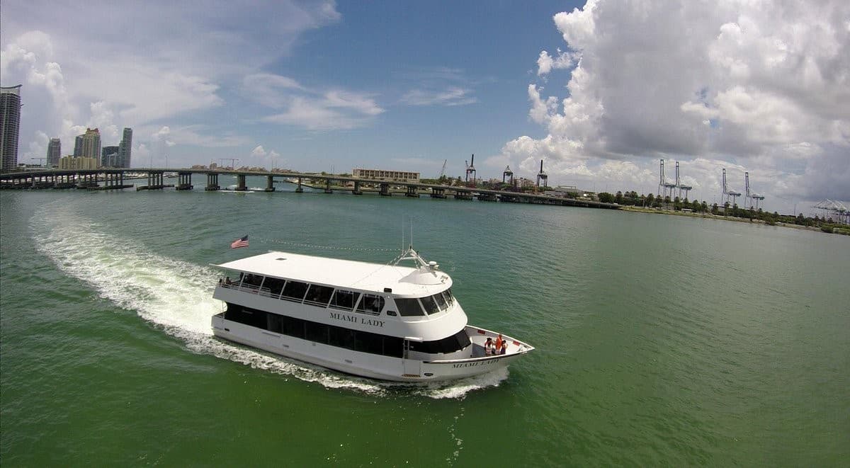 Island Queen Cruises & Tours boat in Miami waters