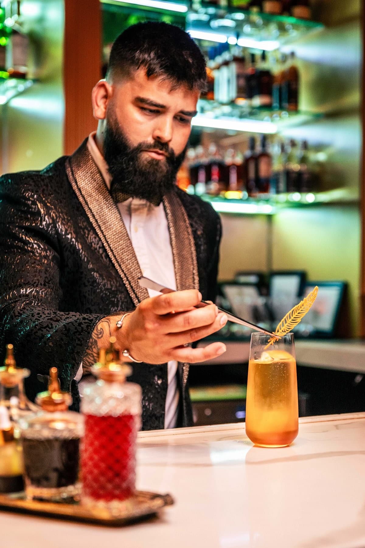Bartender preparing a cocktail at J'Adore Miami Beach
