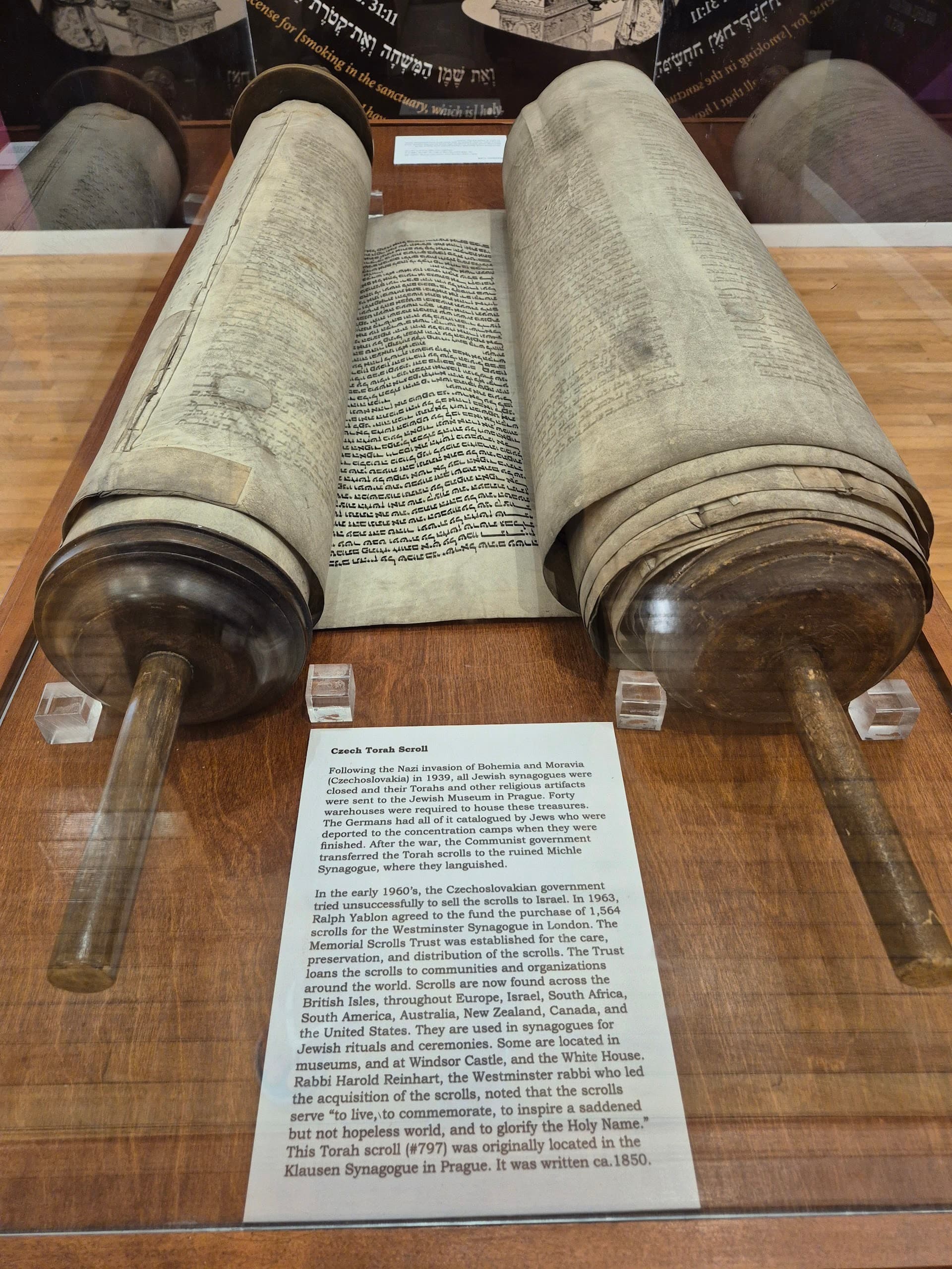 Torah scroll exhibit at Jewish Museum of Florida-FIU, Miami Beach