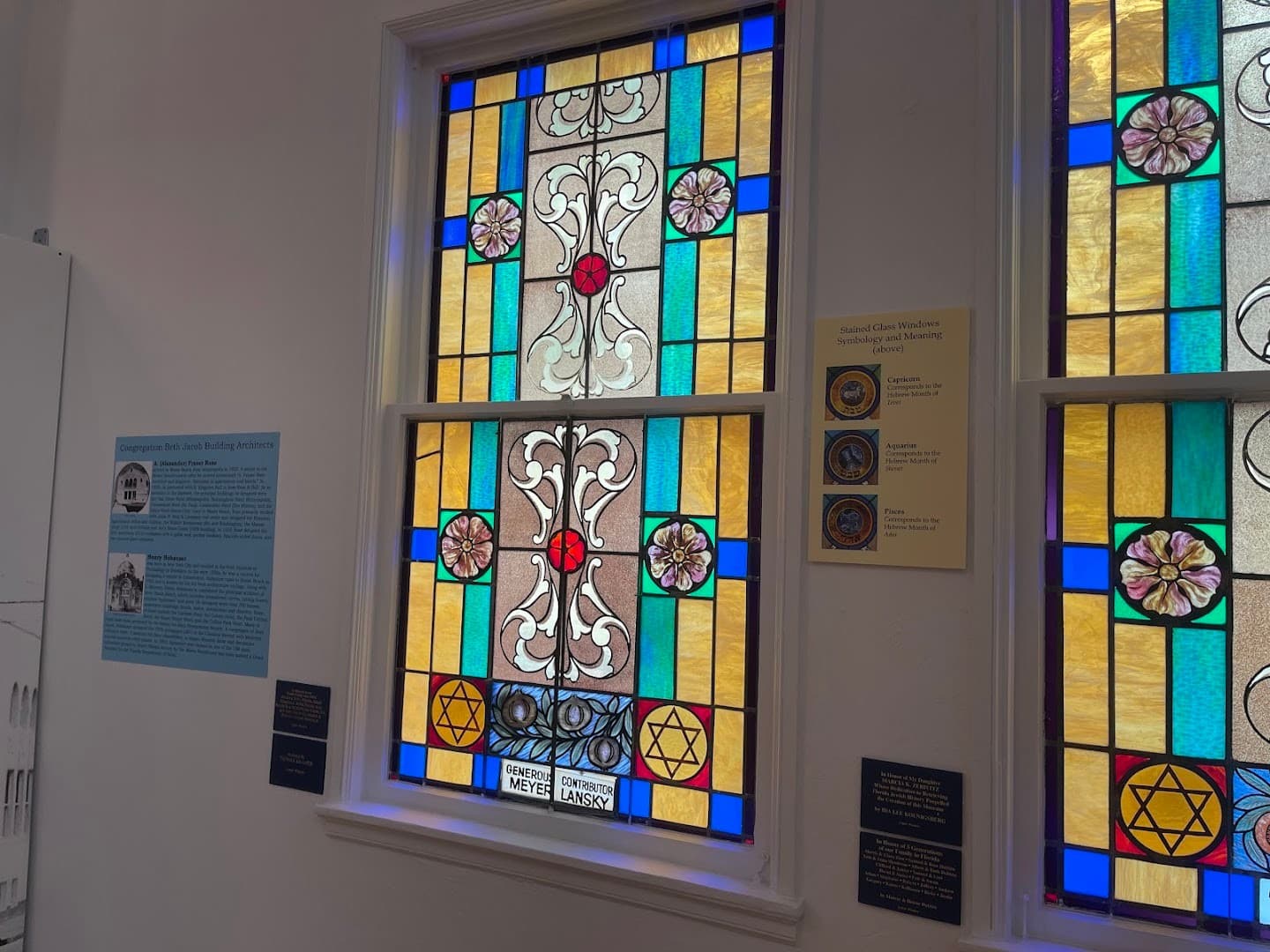 Stained glass window at Jewish Museum of Florida-FIU, Miami Beach