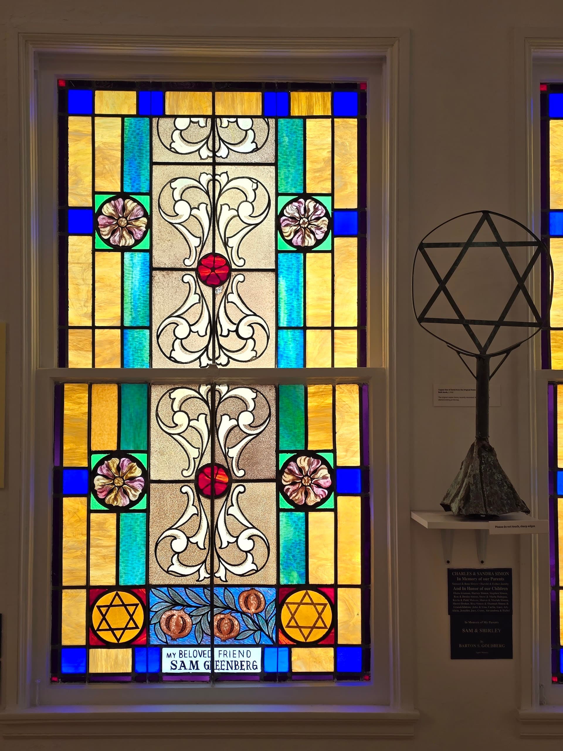 Stained glass artwork at Jewish Museum of Florida-FIU, Miami Beach