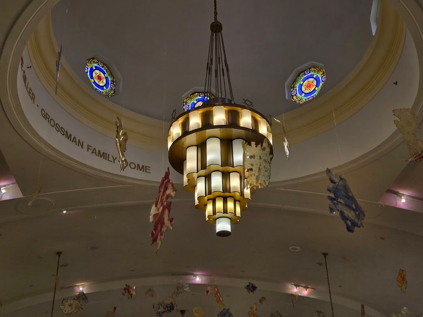 Chandelier and stained glass at Jewish Museum of Florida-FIU