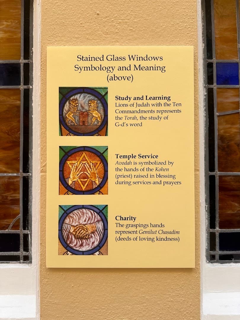 Stained glass windows symbolism at Jewish Museum of Florida-FIU