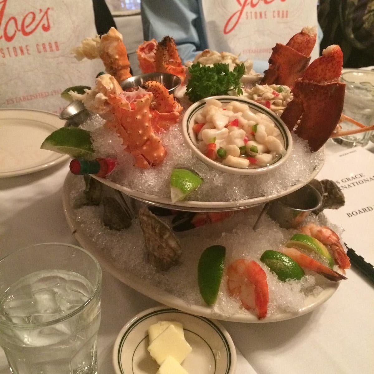 Seafood platter at Joe's Stone Crab in Miami Beach