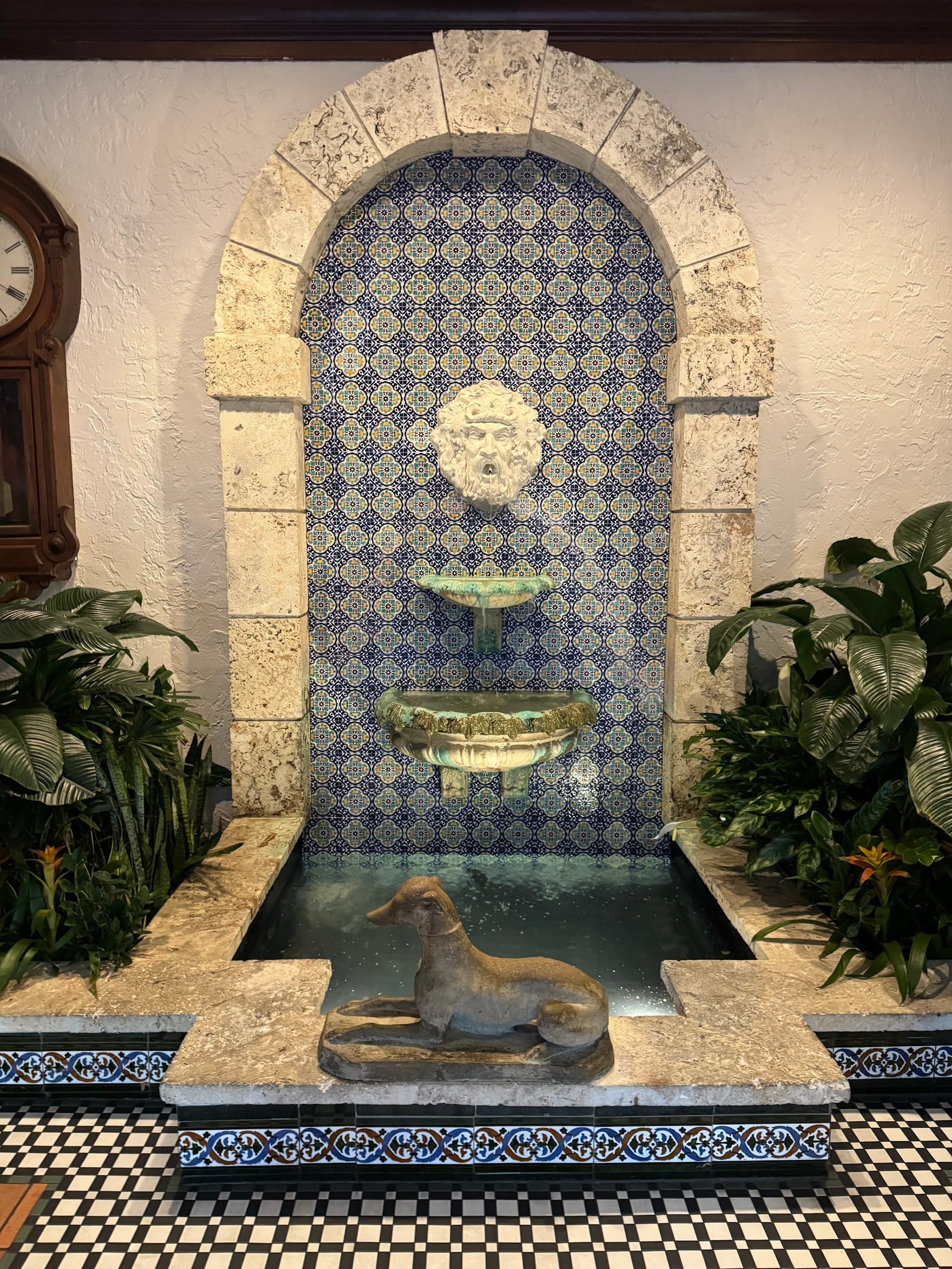 Decorative fountain inside Joe's Stone Crab, Miami Beach