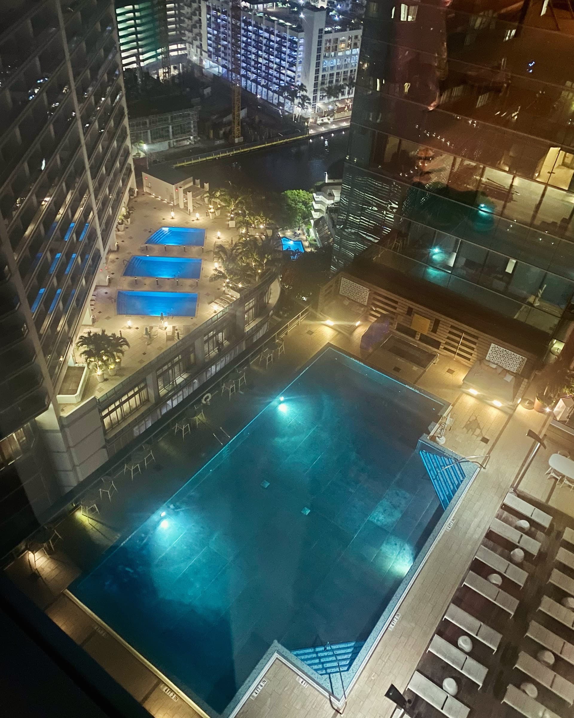 JW Marriott Marquis Miami pool at night