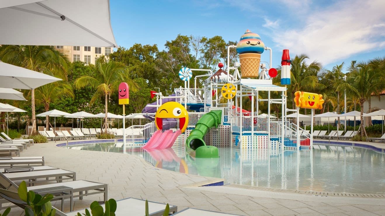 Colorful water play area at JW Marriott Miami Turnberry Resort & Spa