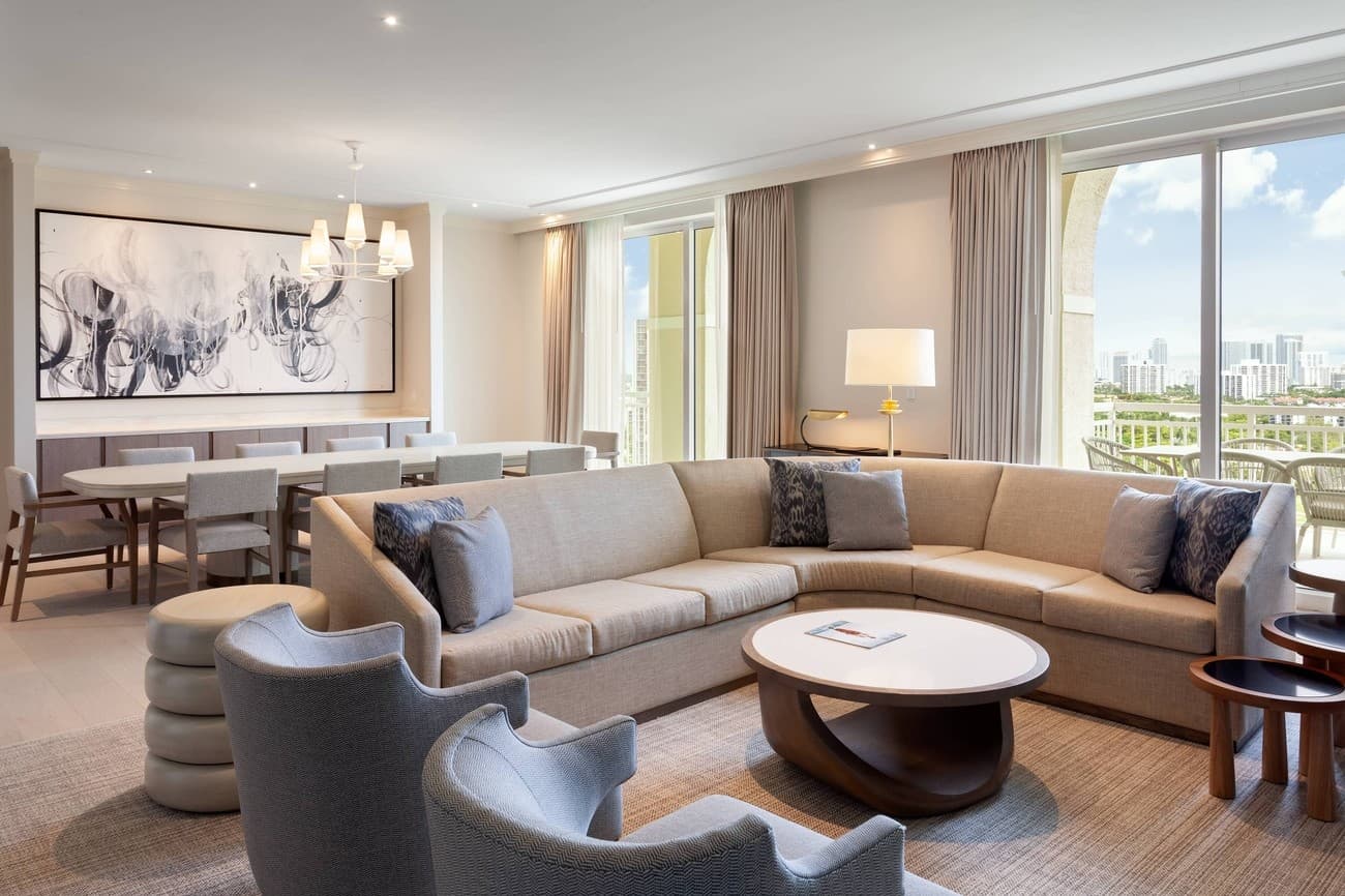 Luxurious suite at JW Marriott Miami Turnberry Resort & Spa in Aventura