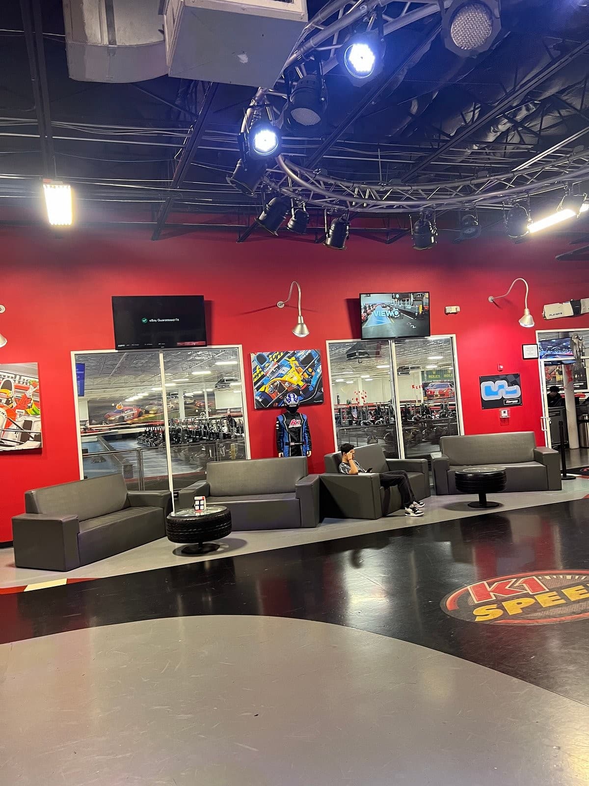 K1 Speed Miami interior seating area in Medley