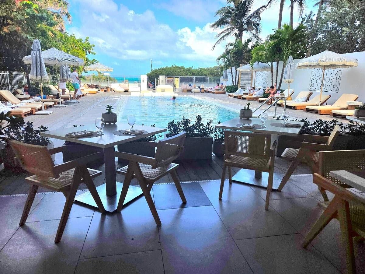 Kalypso Beach Miami poolside view in Miami Beach