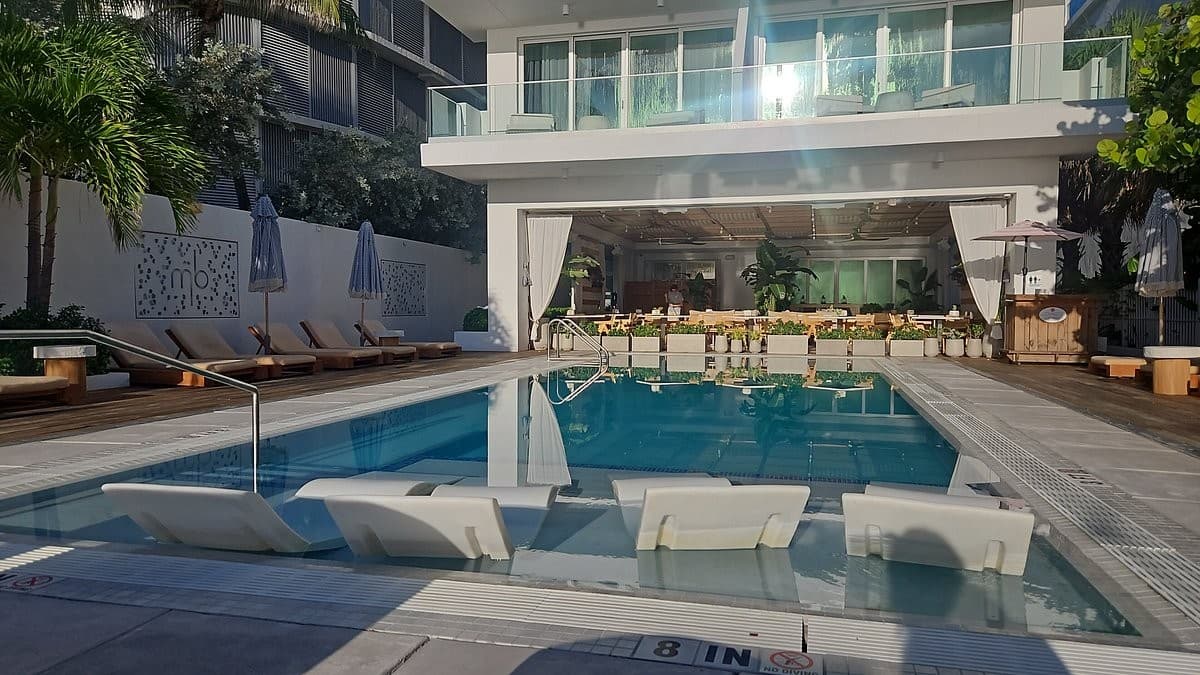 Kalypso Beach Miami pool area in Miami Beach