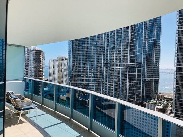 Scenic balcony view from Kimpton EPIC Hotel in Miami