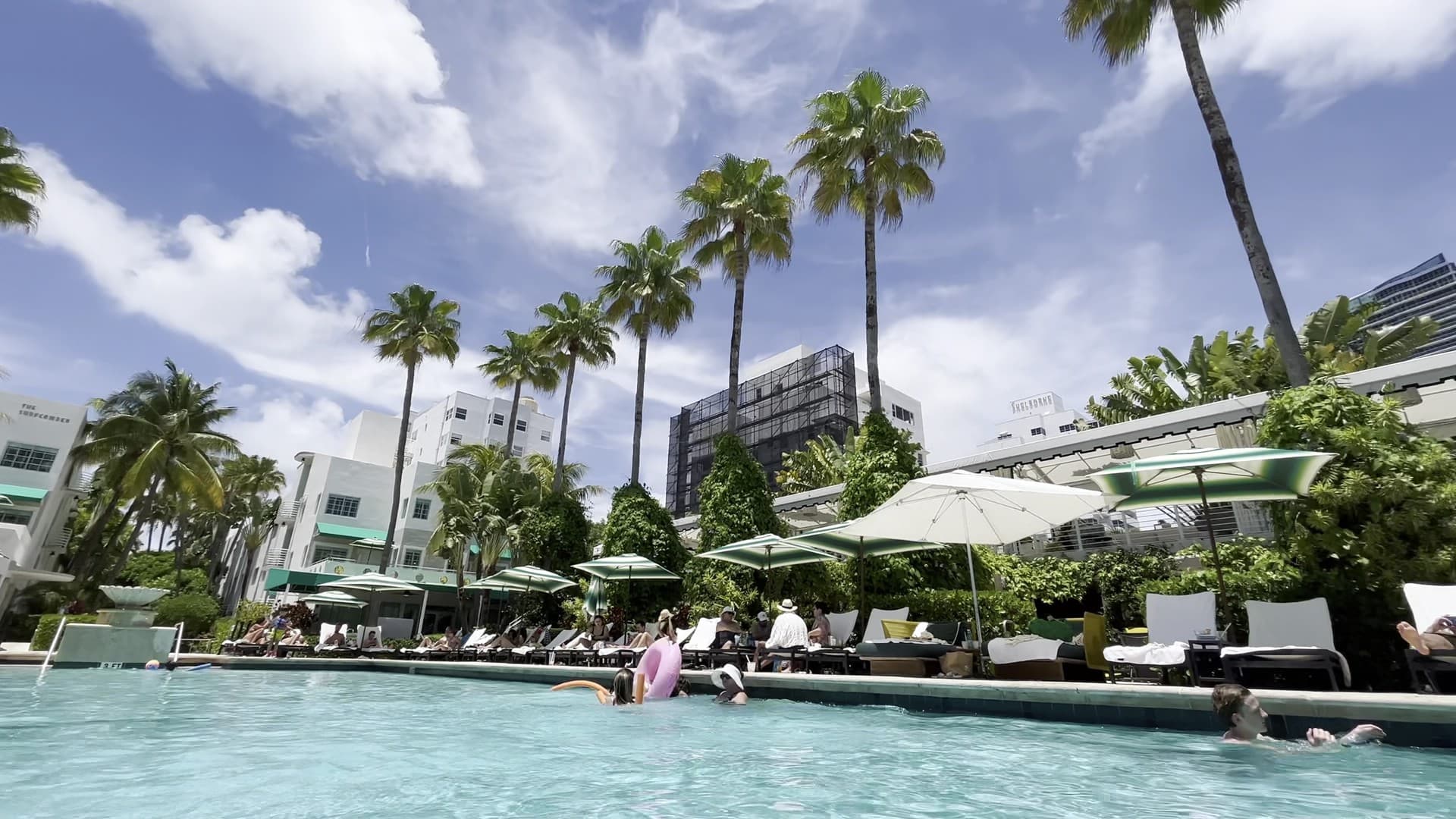 Kimpton Surfcomber Hotel pool area in Miami Beach