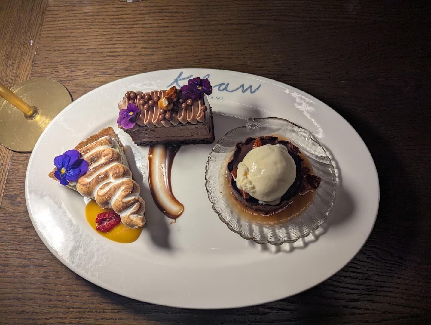 Desserts at Klaw Miami featuring chocolate and ice cream