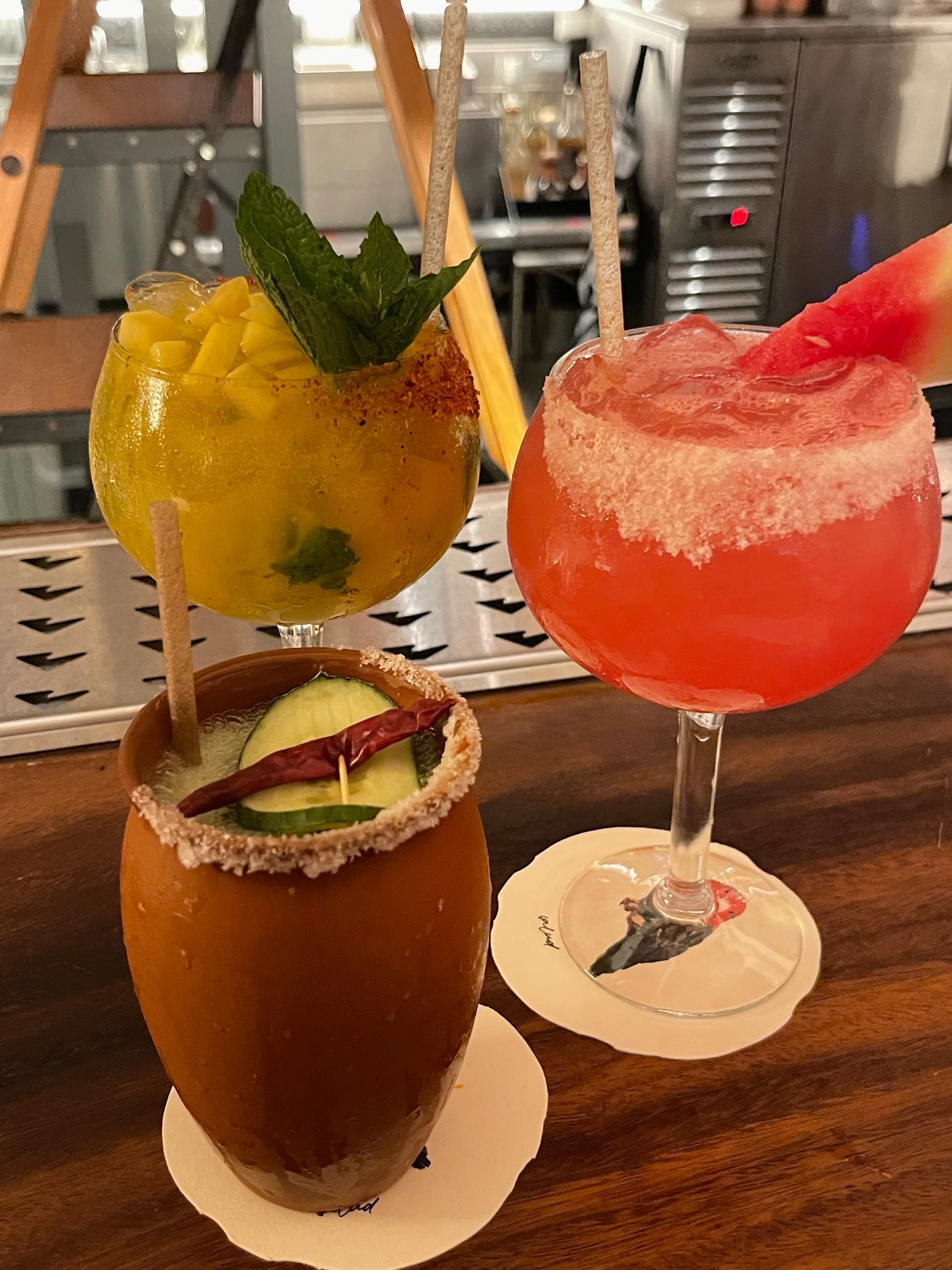 Colorful cocktails at Koko restaurant in Miami