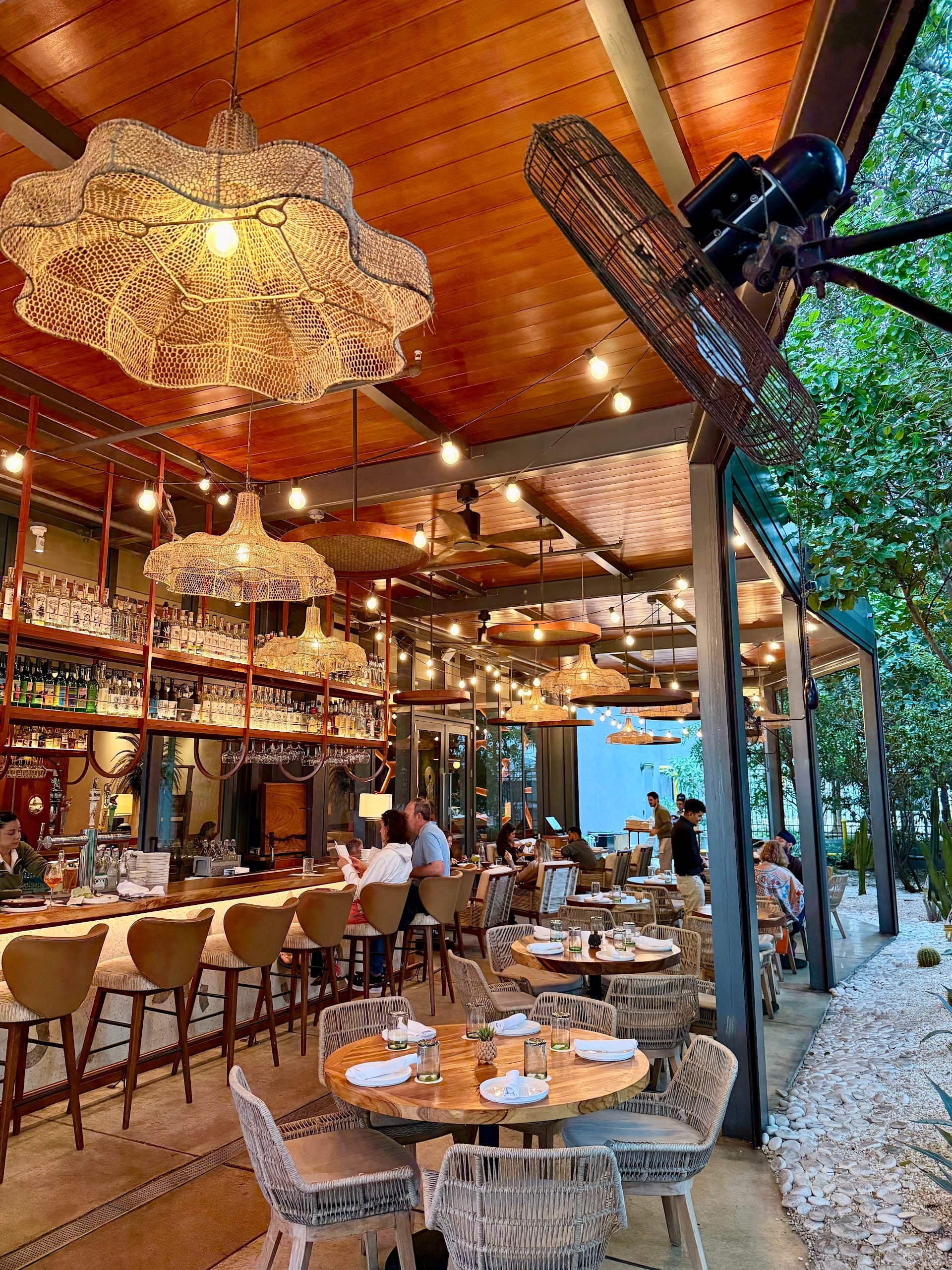 Stylish dining area at Koko restaurant in Miami