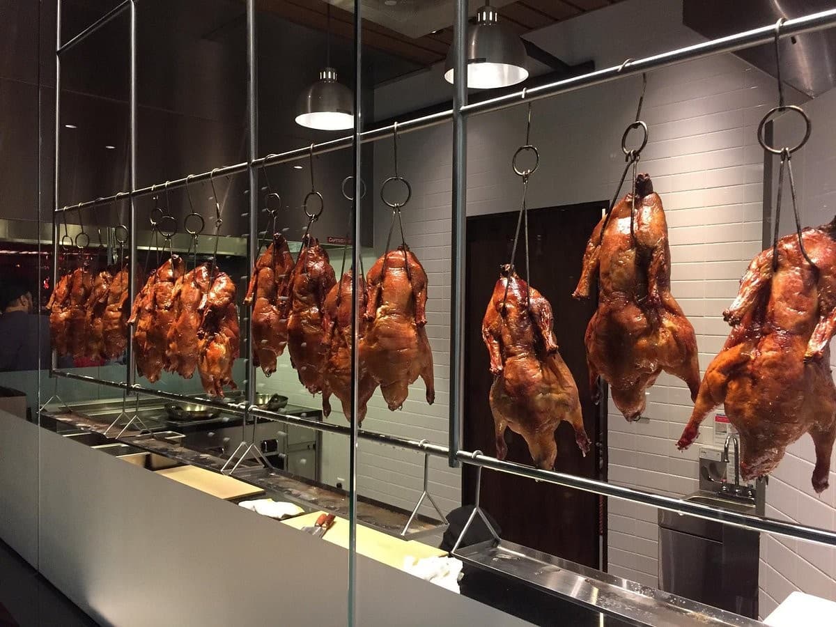 Hanging ducks at Komodo Miami restaurant